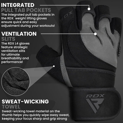 RDX Fitness Handschuhe Herren Damen, Trainingshandschuhe Krafttraining handgelenkschutz für Gewichth