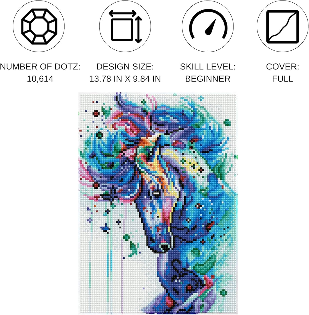 DIAMOND DOTZ Mystischer Hengst Diamant-Malsets für Erwachsene – Diamant-Kunst-Kits, ein entspannende