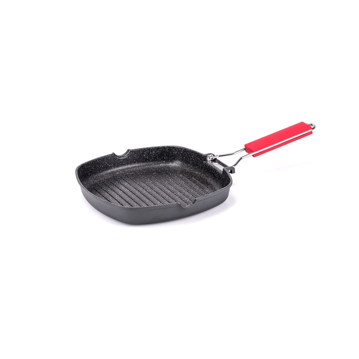 Moneta Grillpfanne 24 x 24 cm Pro Grill mit klappbarem Griff auch für Induktion