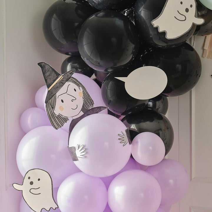 Ginger Ray Mehrfarbige Bogengirlande Dekoration mit Halloween-Charakteren 95 Luftballons Ballonbogen