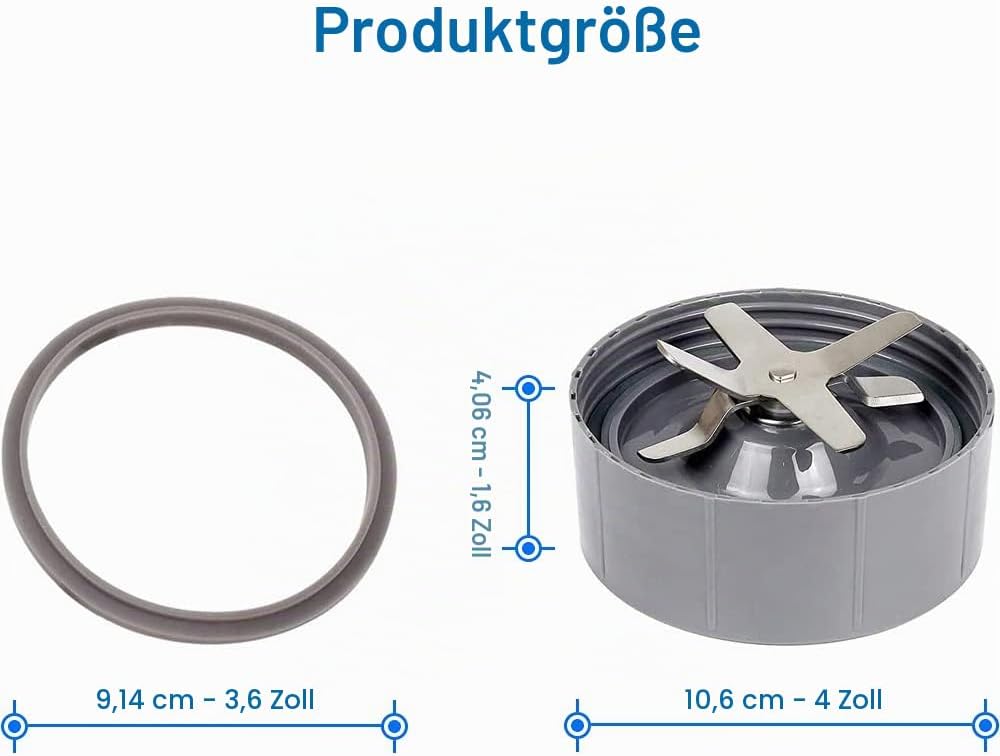 MMOBIEL Ersatz-Baugruppe für Emulgator-Entsafter-Kreuzklingen für NutriBullet, 600/900 W, grau, inkl