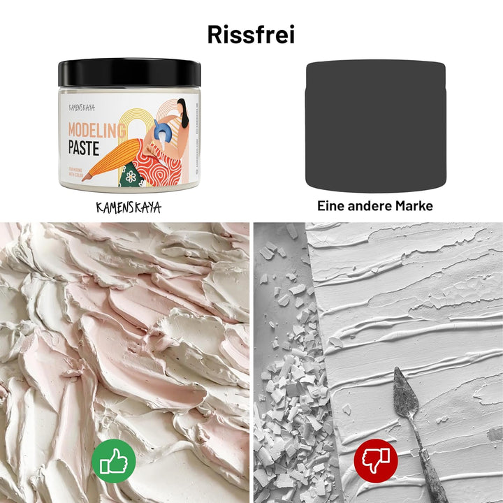 KAMENSKAYA Strukturpaste für Acrylmalerei, 500 ml (815 g) Fein Elfenbein 500 ml, Fein Elfenbein 500