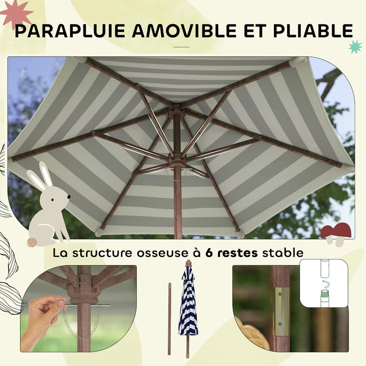 AIYAPLAY Gartenmöbel-Set für Kinder, Picknicktisch für Kinder, mit Bänken, Kissen und abnehmbarem So
