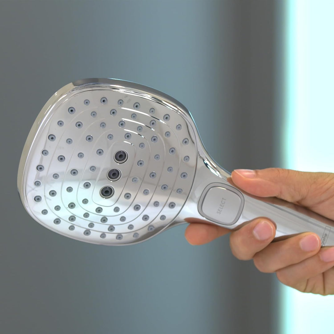 hansgrohe Raindance Select E - wassersparender Duschkopf 8 l/min (EcoSmart), Handbrause mit3 Strahla