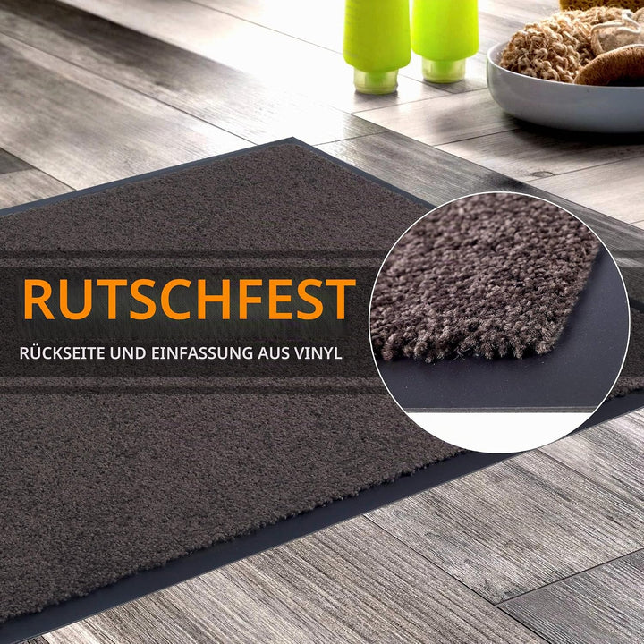 GadHome Fussmatte Braun 60x90 cm|Eingangstürmatte wasserdicht waschbar strapazierfähiger Schmutzfäng