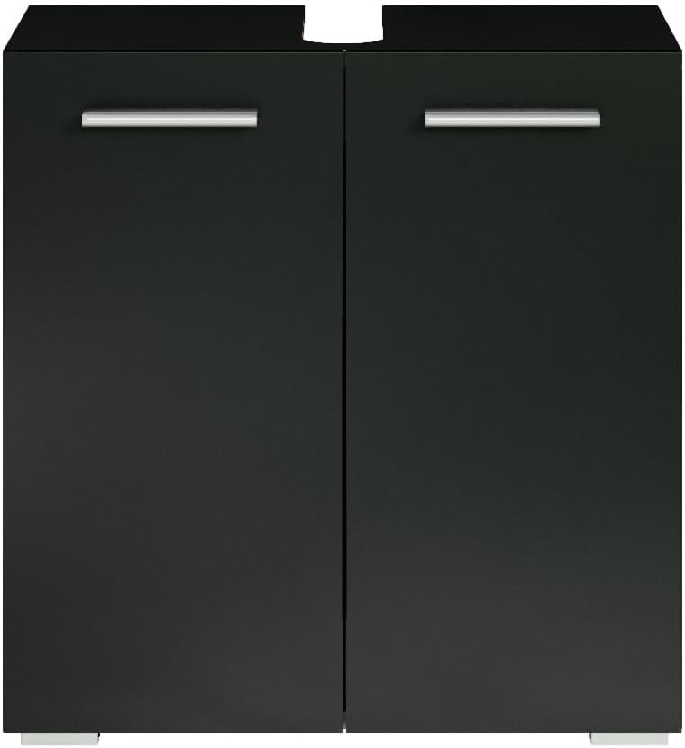 Badezimmer Badmöbel Jupiter Schwarz - Unterschrank Badmöbelset Badschrank Schrank Waschbeckenuntersc