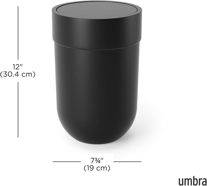 Umbra Touch Abfalleimer mit 6 L Fassungsvermögen und Schwingdeckel – Kosmetikeimer und Papierkorb fü