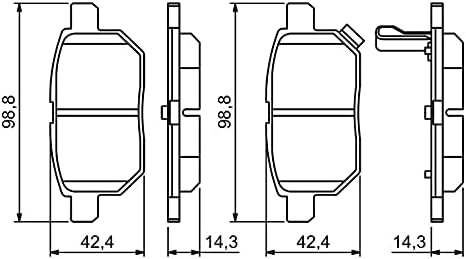 Bosch BP1127 Bremsbeläge - Hinterachse - ECE-R90 Zertifizierung - vier Bremsbeläge pro Set