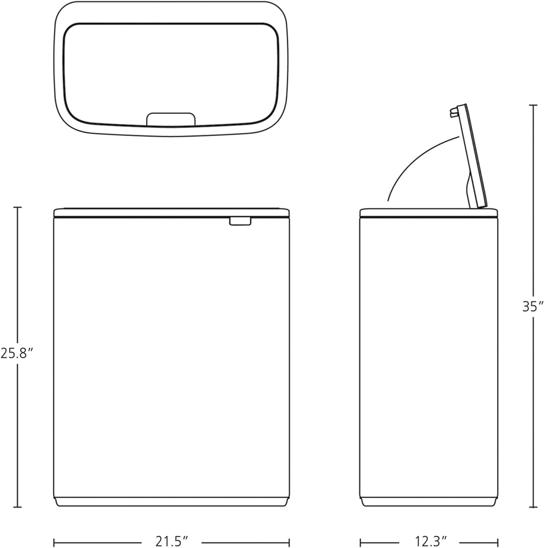 Brabantia Mülleimer, Weiss, 60 Liter 1 Inneneimer (60L) White, 1 Inneneimer (60L) White