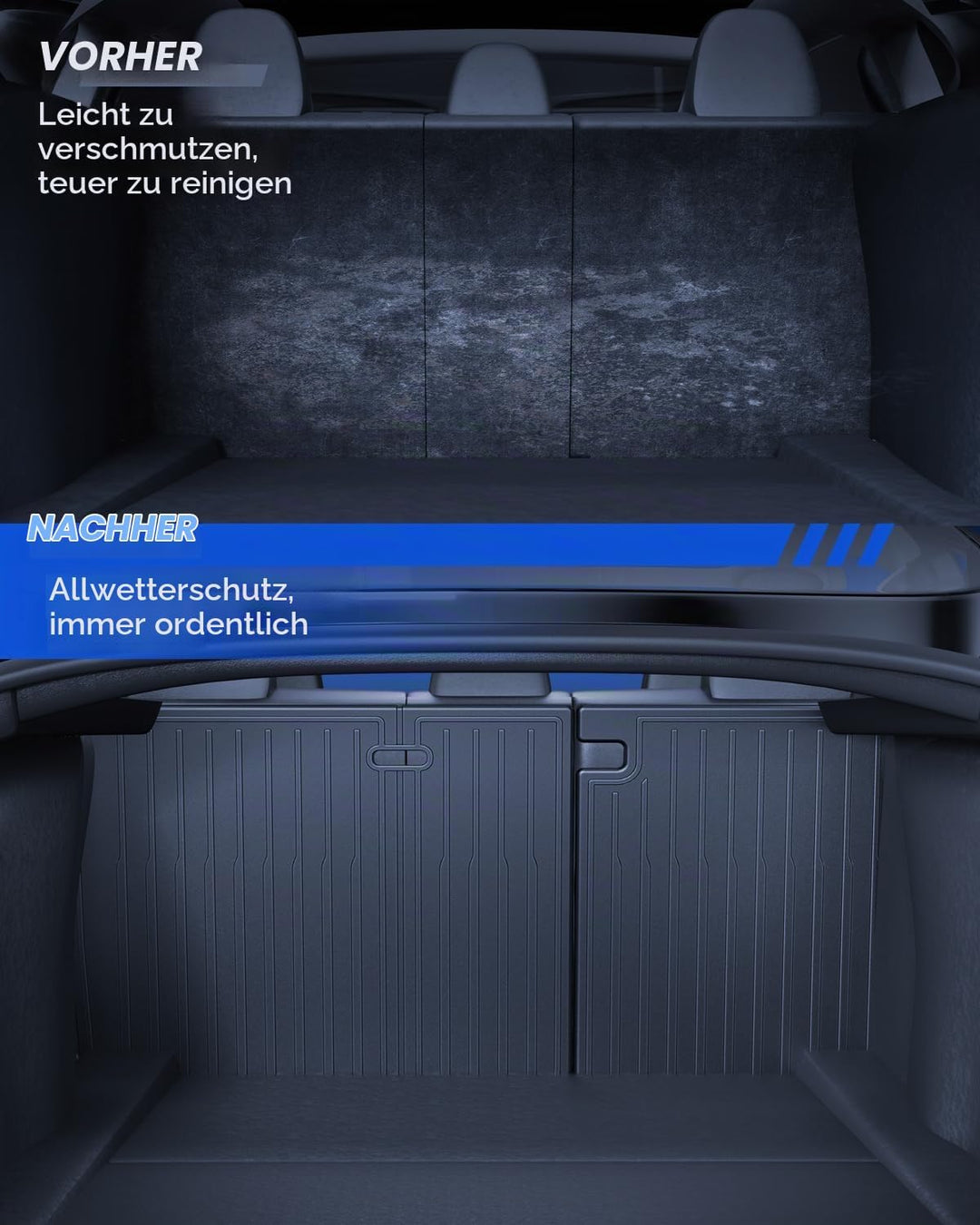Zweite Sitzreihe Rückenbezug für Tesla Model 3 2024-2026 Allwetter TPE Sitzschutz Wasserdicht und ru