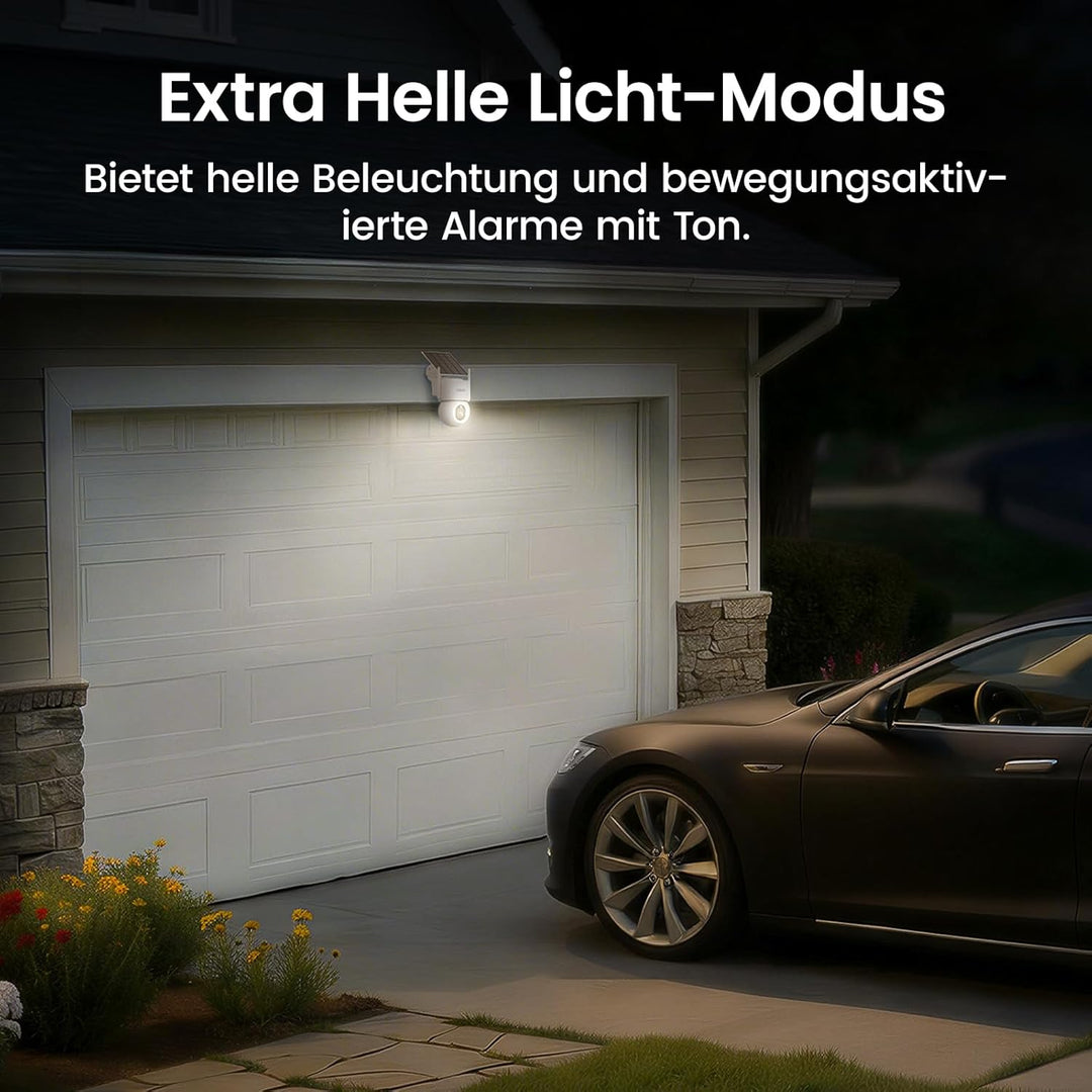 aosu 4K 8MP Überwachungskamera Aussen Solar Akku UHD mit Licht 360° PTZ Kein ABO Nötig WLAN Kamera Ü
