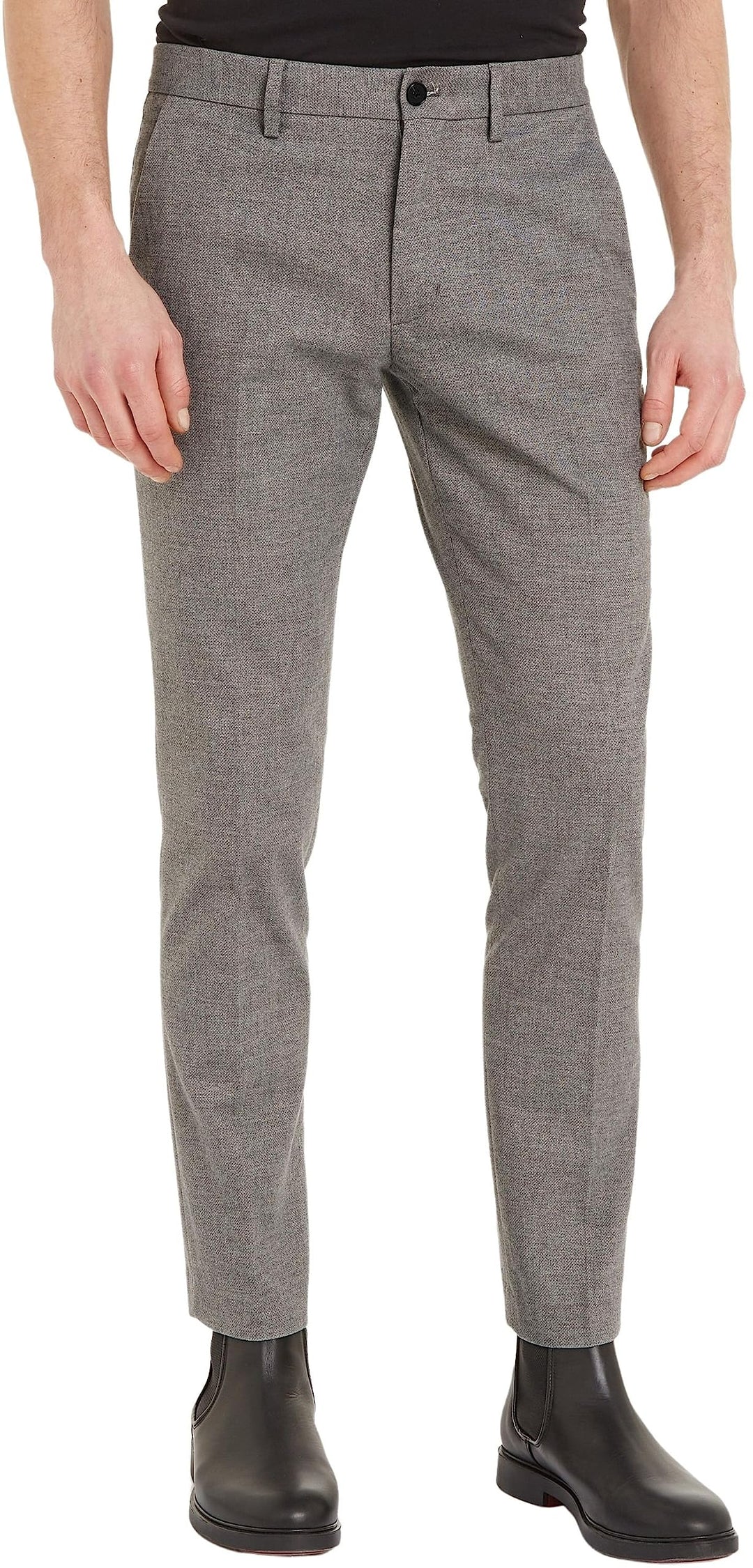 Tommy Hilfiger Herren Bleecker Fake Solid Wool Look Gewebte Hosen 31W / 30L Grau (Medium Grey Heathe