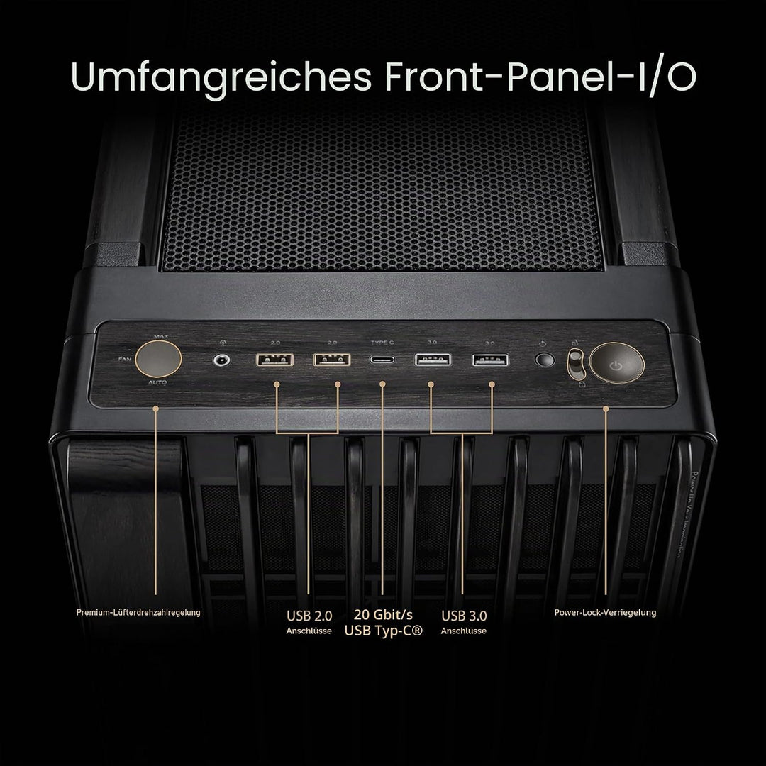 ASUS ProArt PA602 Wood Edition Metal Panel E-ATX PC Gehäuse (zertifiziertes Holz, vorinstallierte Sy