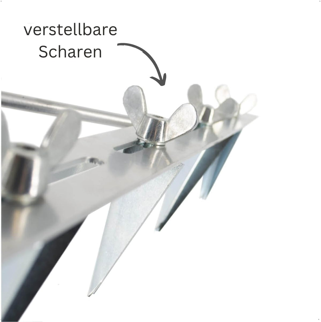 Rekord Rillenzieher (Stahl, pulverbeschichtet) ohne Stiel, 7 verstellbaren Scharen, Arbeitsbreite: c