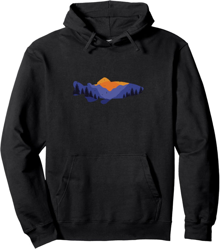 Retro Vintage Forelle Angeln Fischen Fisch Rute Pullover Hoodie