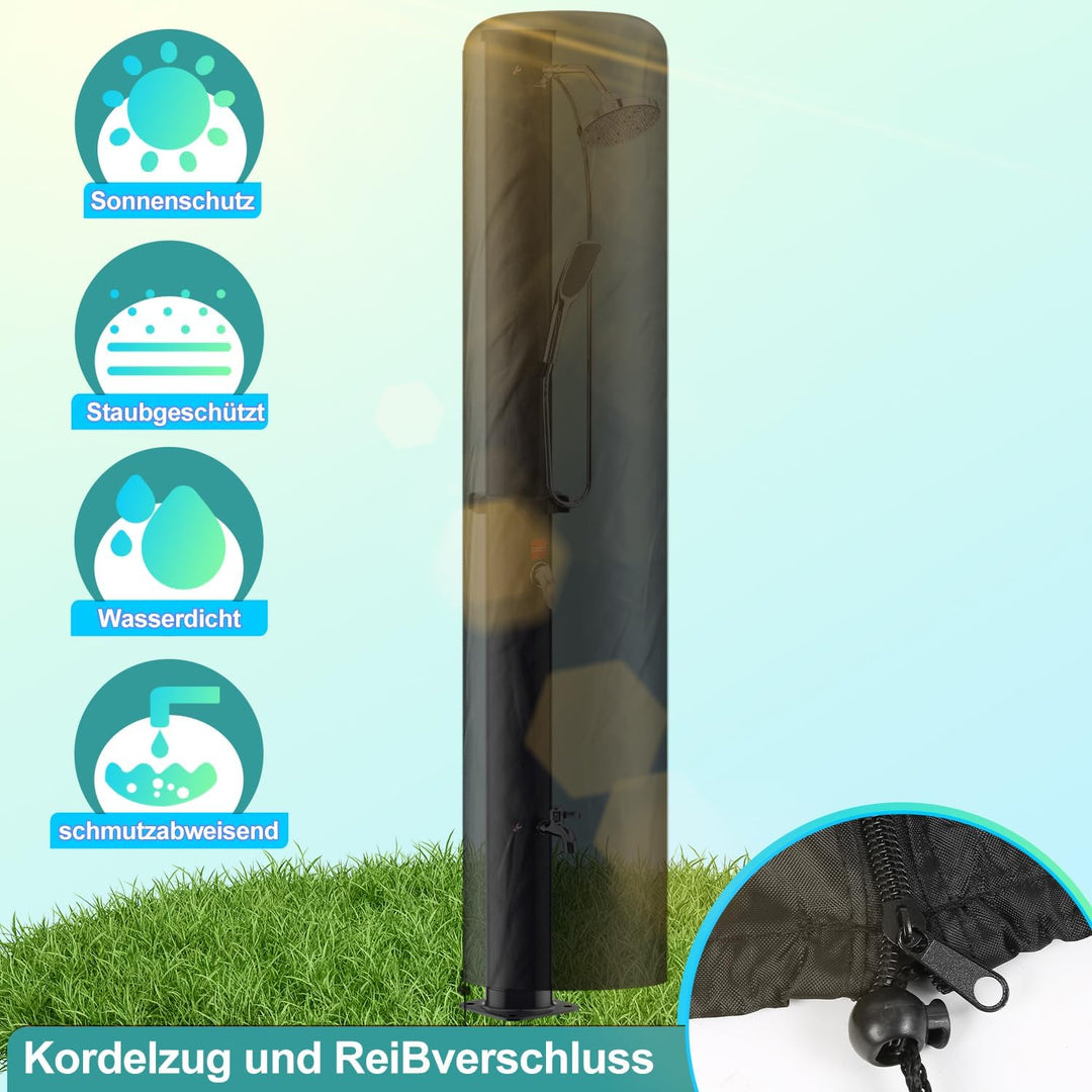 Randaco Solardusche Solar Gartendusche warmes Wasser Bis Zu 60°C Ohne Stromanschluss Pooldusche Camp