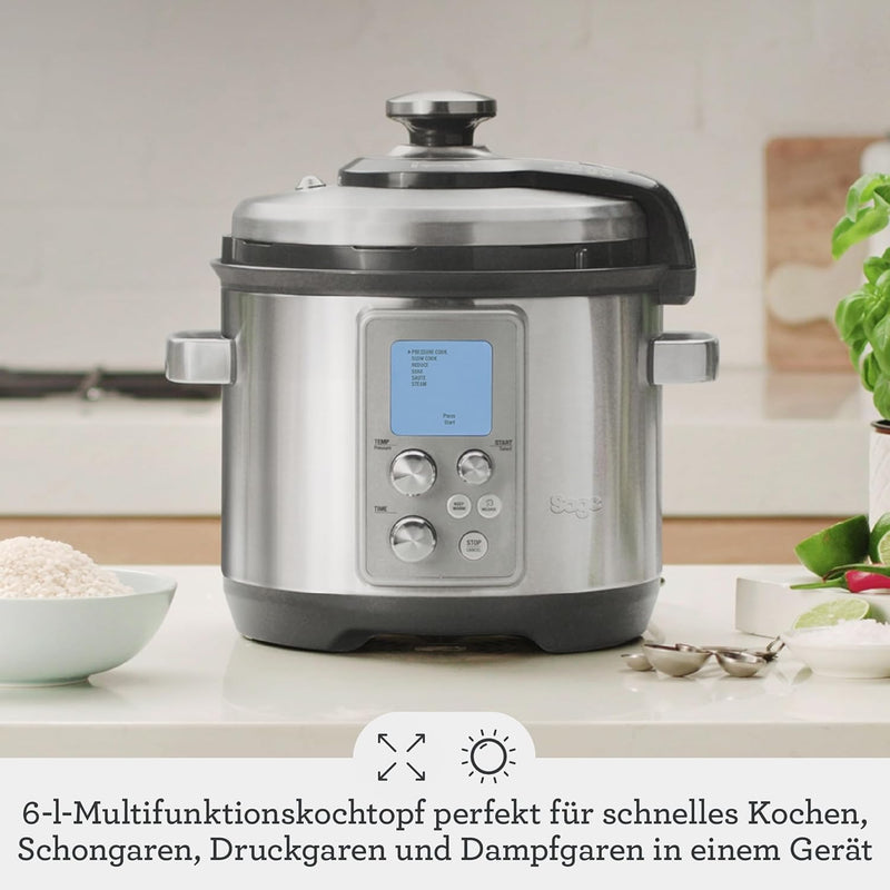 Sage - The Fast Slow Pro - Schnellkochen, Langsamkochen, Sautieren, Dämpfen, Schmoren, Risotto mache