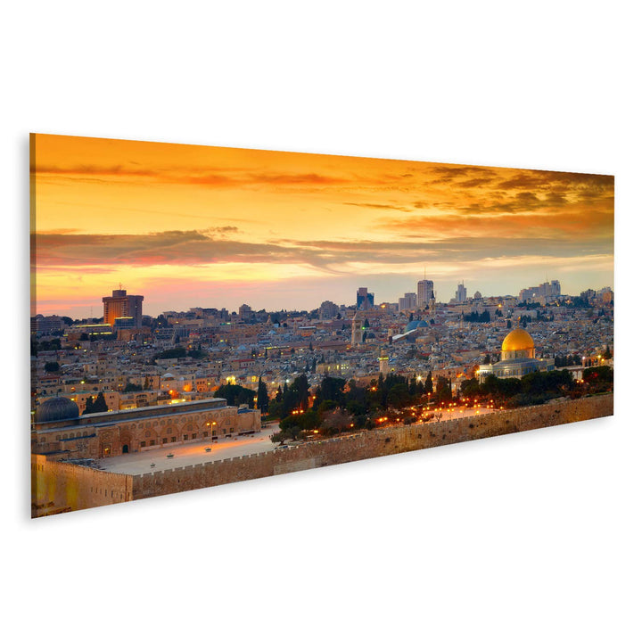Bild Bilder auf Leinwand Panorama der Jerusalemer Altstadt Israel Wandbild Poster Leinwandbild SWR 1
