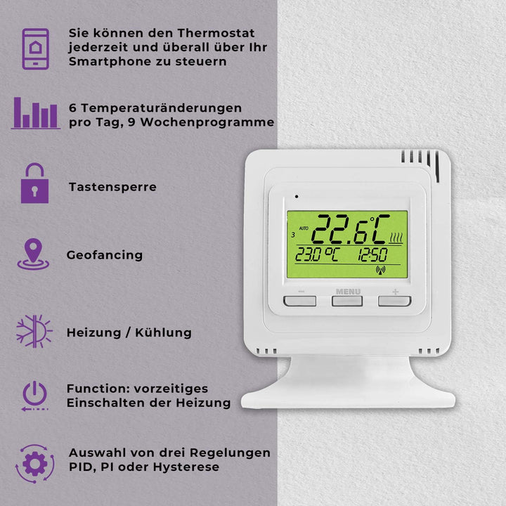 WiFi Raumthermostat mit WiFi Modul, BT725 WiFi