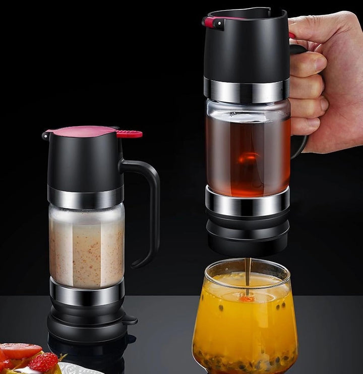 Honigspender Glas, 9 oz Tropfsicheres Honigglas mit Griff, Tropfsicherer Glas-Honigspender mit Halte