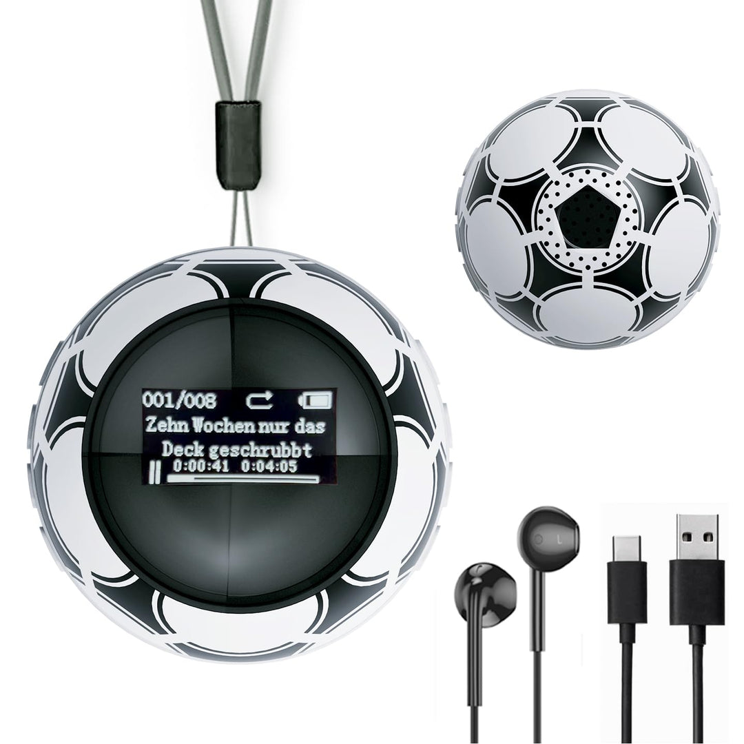 64 GB MP3 Player Kinder, MP3 Player Bluetooth 5.0, Mini Fussball Musik Player mit Kopfhörer, mp3-pla