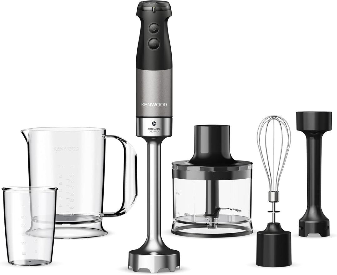 Kenwood Triblade XL Pro Stabmixer HBM80.322BK, 1200W, variable Geschwindigkeiten, Edelstahl(Pürierfu