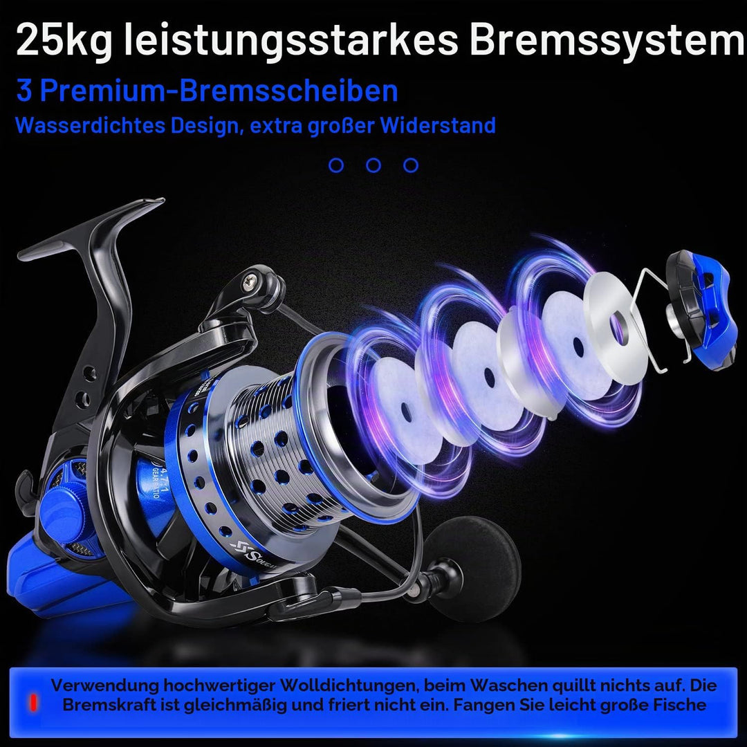 Sougayilang Spinnrollen 10000 Serie Surf Angelrollen, Ultra glatt, leistungsstark mit CNC-Aluminiums