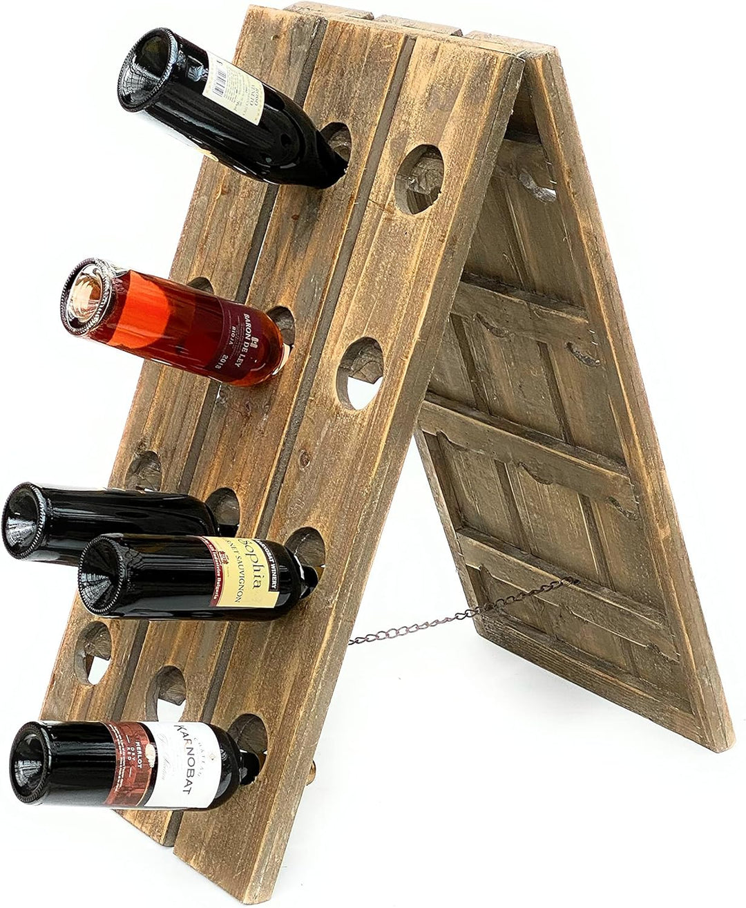 DanDiBo Rüttelbrett Weinregal Flaschenregal für 24 Flaschen aus Holz 96171 Natur Vintage dunkel