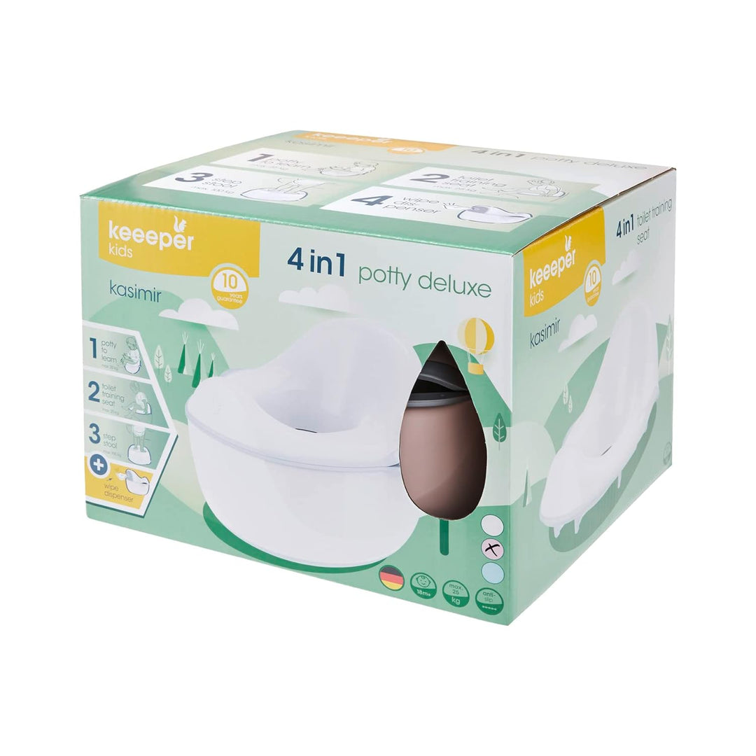 keeeper Babytopf deluxe 4in1, Töpfchen + Toilettensitz + Hocker + Feuchttuchspender, Ab ca. 18 Monat