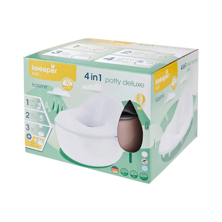 keeeper Babytopf deluxe 4in1, Töpfchen + Toilettensitz + Hocker + Feuchttuchspender, Ab ca. 18 Monat