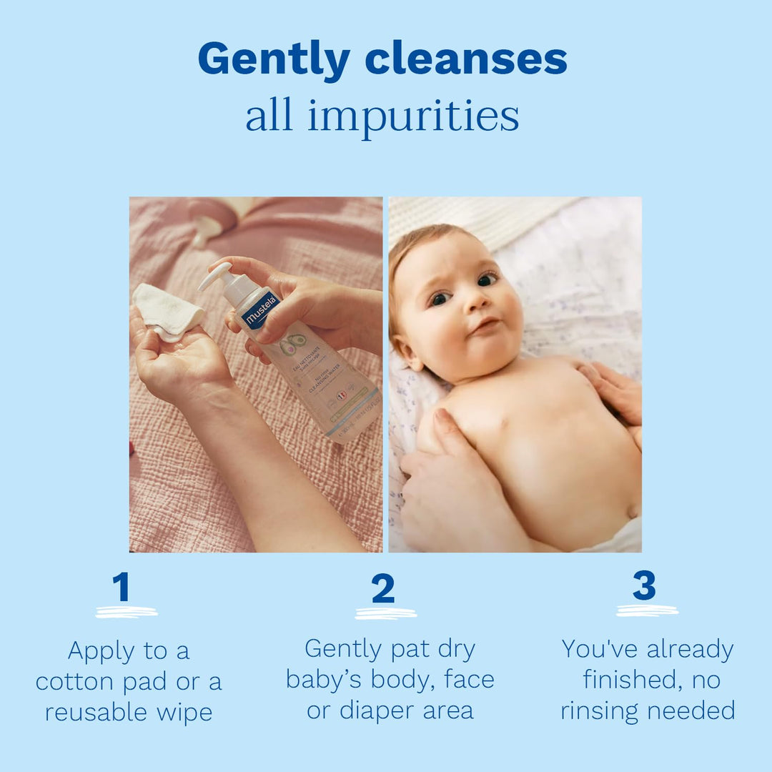 Mustela EAU Nettoyante Sans Riçange 300 Ml Aromático 300 ml (1er Pack), Aromático 300 ml (1er Pack)