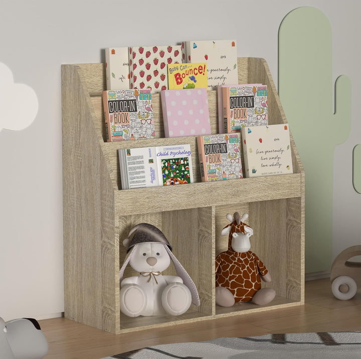 VCM Holzregal | platzsparendes Kinder Regal | Masse: H. 80 x B. 73 x T. 30 cm | Elegantes Regal steh