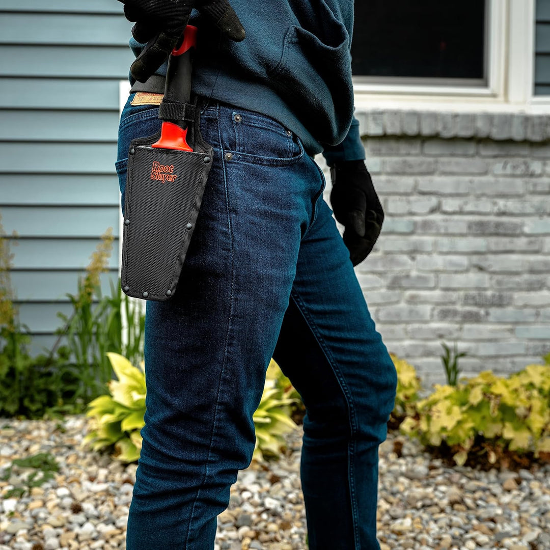Radius Garden 17011 Root Slayer Carbon Stahl Hand Schaufel und Halfter rot Trowel/Holster, Trowel/Ho