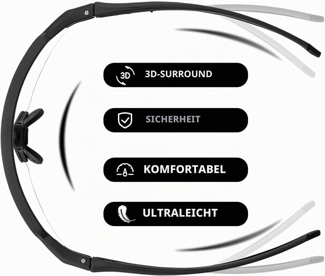 ROCKBROS Fahrradbrille UV 400 Sonnenbrille Photochromatisch Brille Klar Winddicht Sportsbrille für O