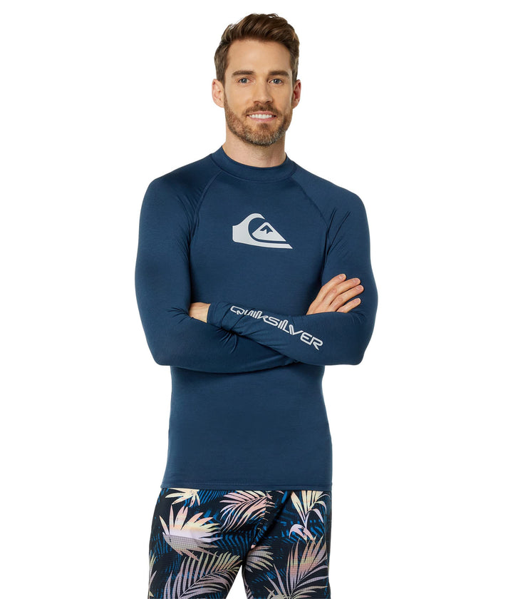 Quiksilver Herren All Time Ls Long Sleeve Rashguard Surf Rash-Guard-Shirt, S Marineblauer Blazer Hea