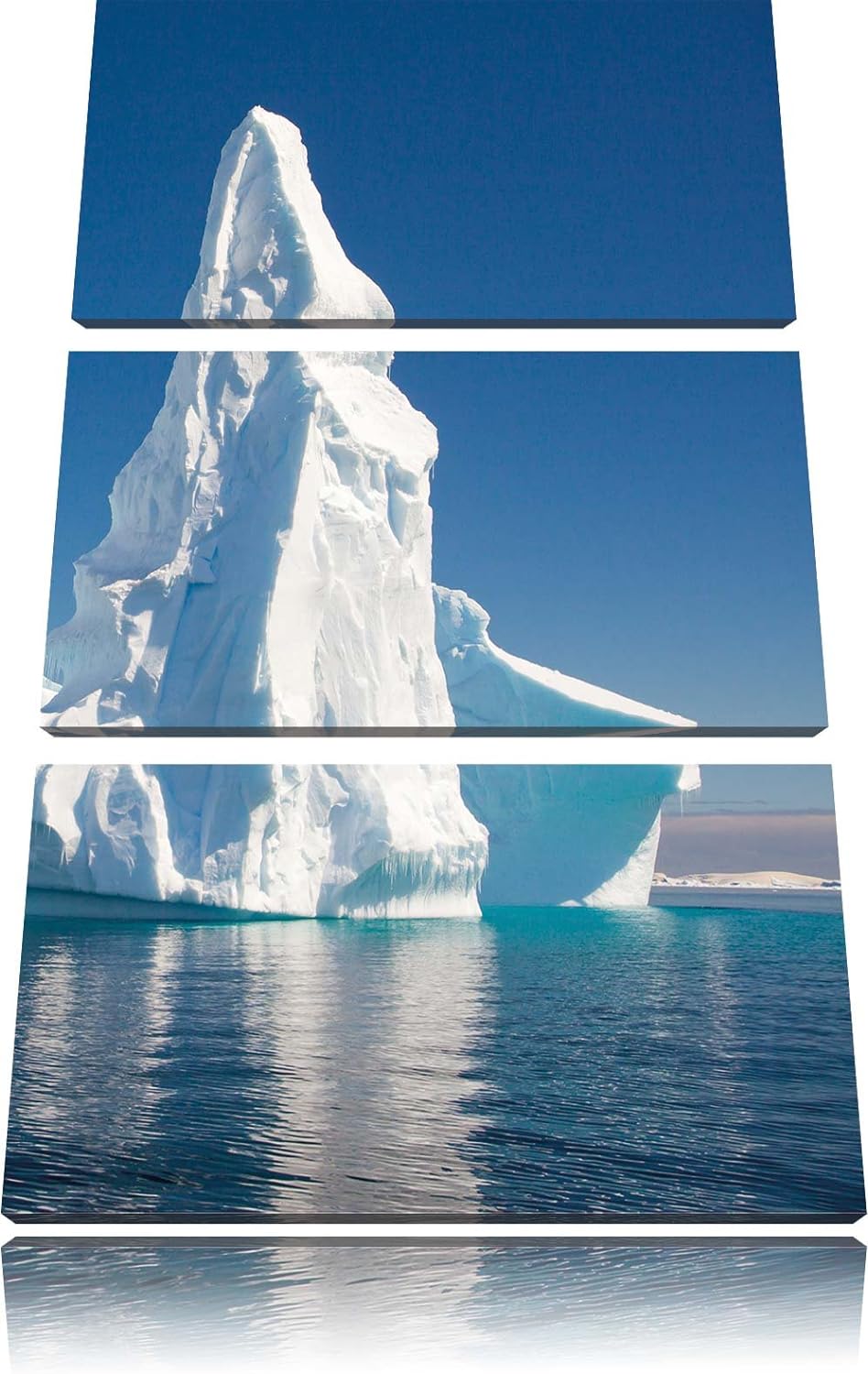 Pixxprint Riesiger kustvoller Eisberg 3-Teiler Leinwandbild 120x80 Bild auf Leinwand