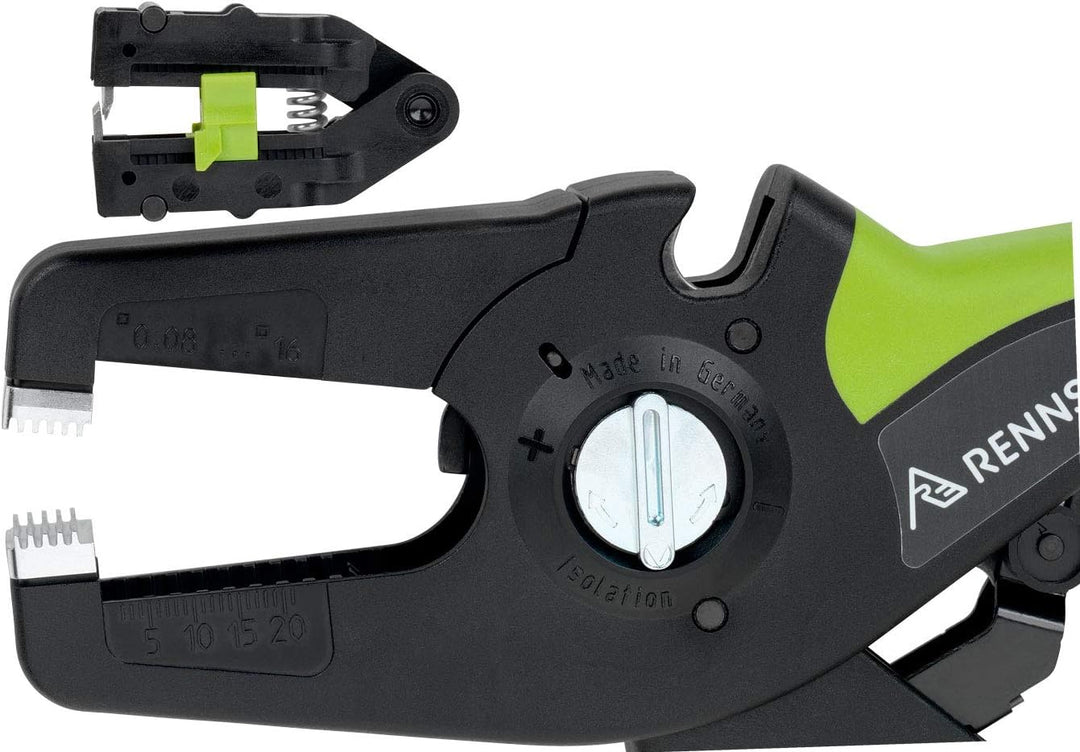 Rennsteig Abisolierzange MultiStrip 16 (Abisolierlänge einstellbar, 0,08 – 16 mm², Länge 195 mm, Mes