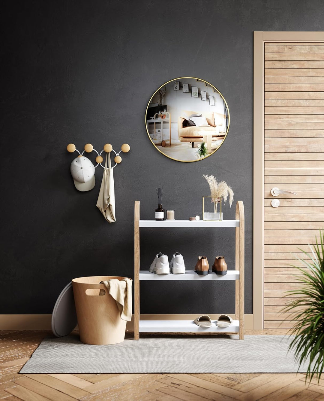 Umbra Dotsy Wandgarderobe, dekorative Garderobenleiste mit 7 Haken für Jacken, Schals, Taschen, Ruck