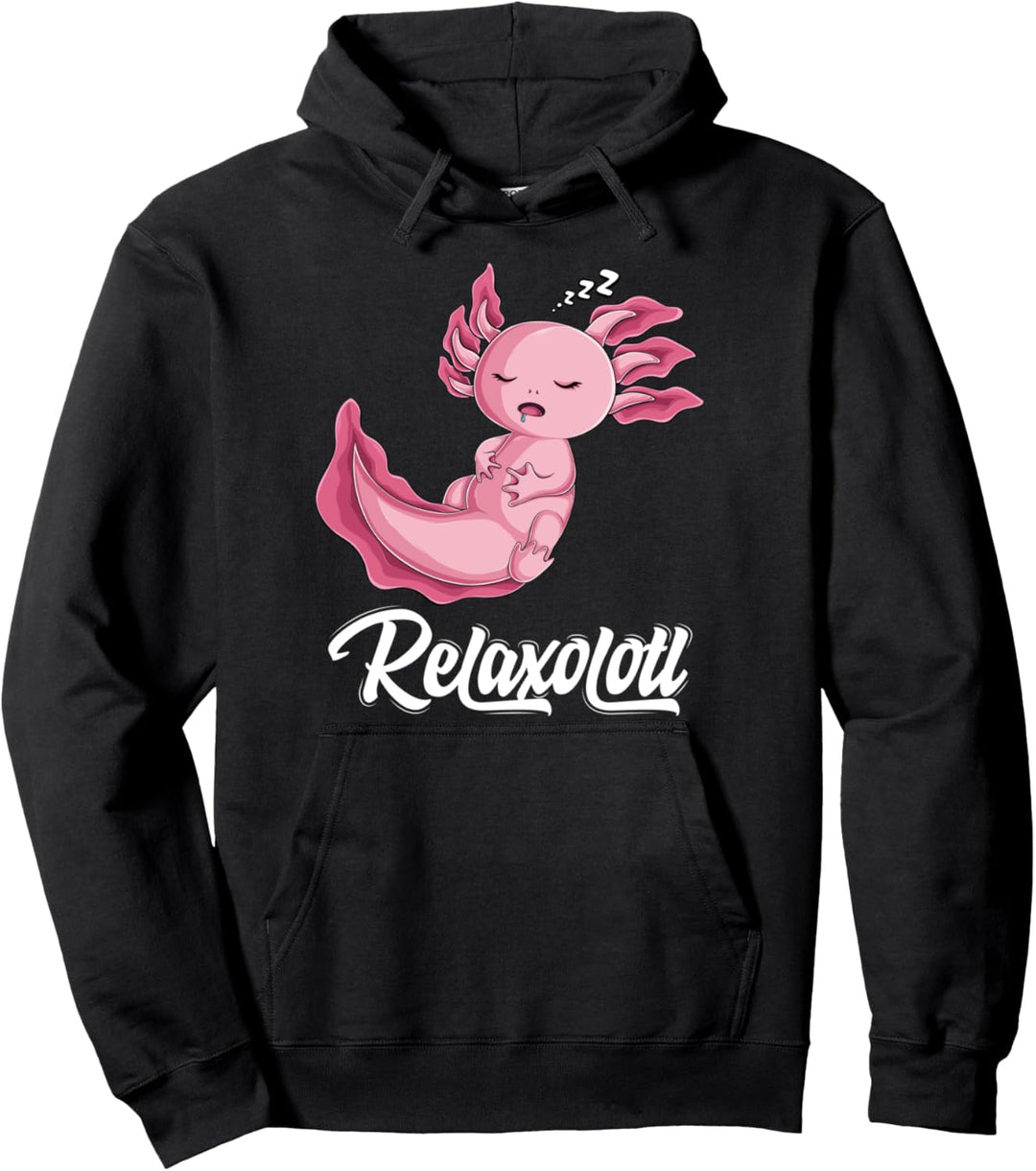 funny cute Lazy Axolotl Relaxolotl sleep nap men women kids Pullover Hoodie