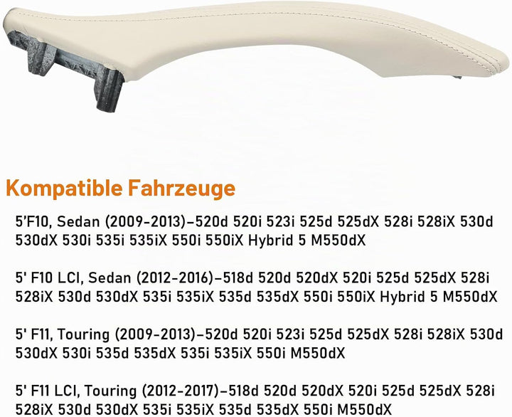 TTCR-II Kompatibel mit Türgriff BMW 5er F10/F11 Türgriff Innen Links Leder,Innentürgriff,Türgriffble