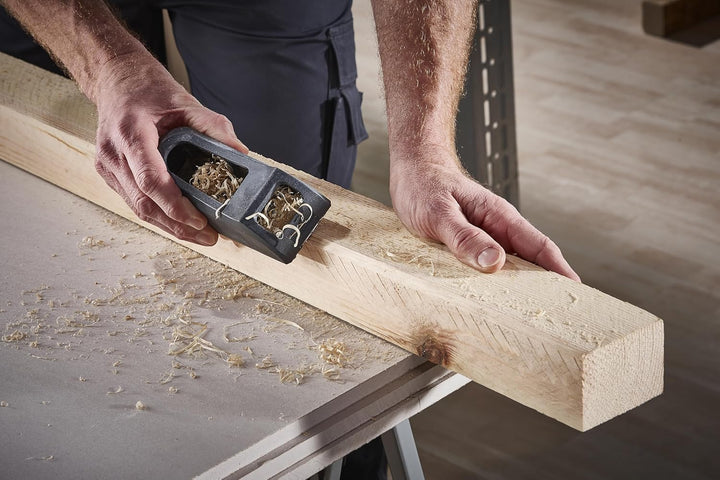 wolfcraft Blockhobel I 4013000 I Der extrabreite Einhandhobel für Gipskarton, Blockhobel