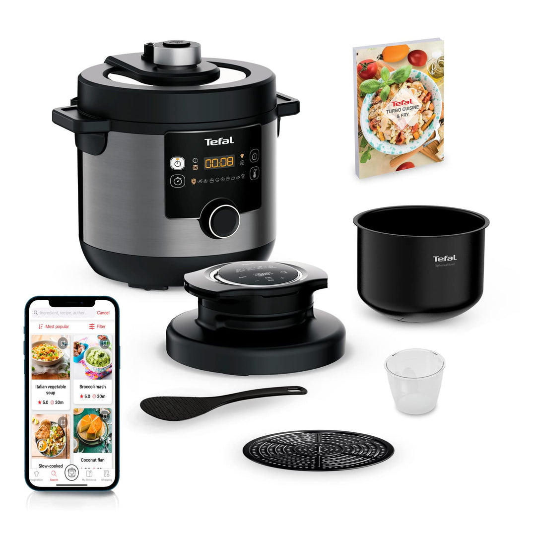 Tefal CY7788 Turbo Cuisine & Fry Multikocher | Schnellkochtopf & Heissluftfritteuse | 14 automatisch