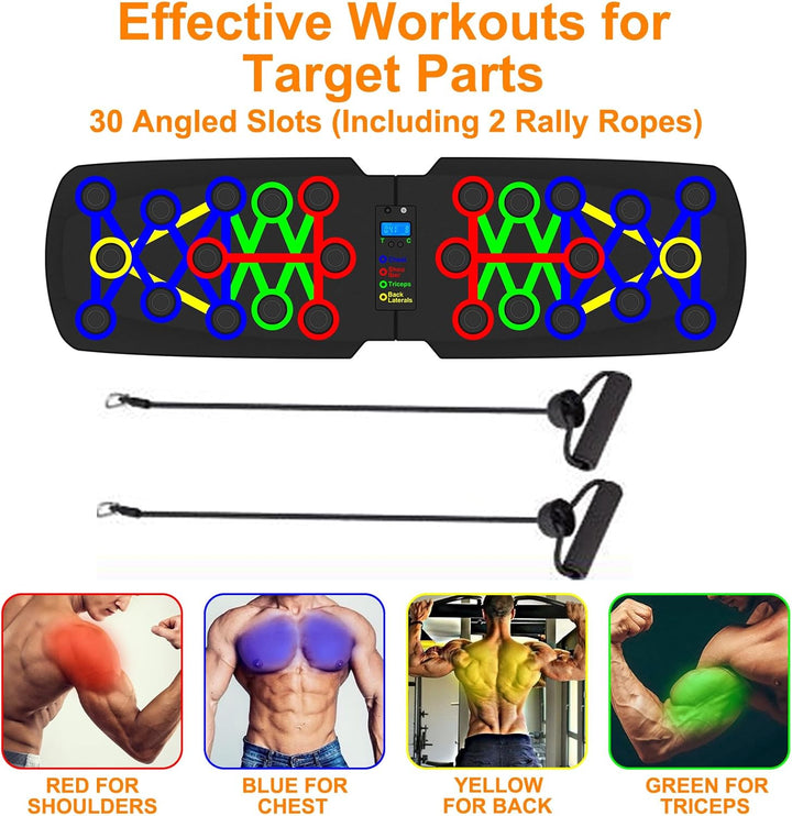 Liegestützbrett mit Zähler Faltbare Multifunktion Liegestütze Brett 30 in 1 Push Up Rack Board Schul