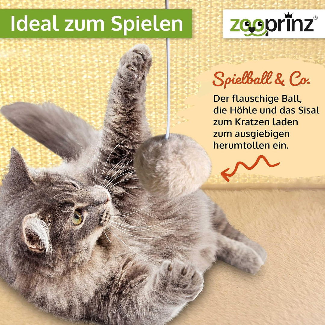 zooprinz Premium Katzenhaus – Katzenkorb für Katze – mit dicken Sisal Wänden an der Katzenbox – Höhl