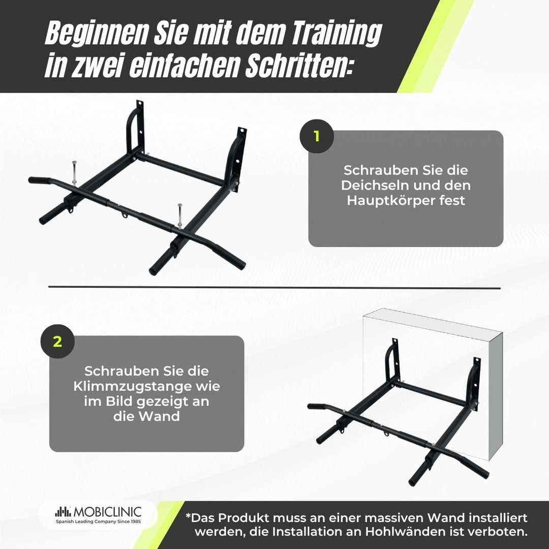 Mobiclinic®, Klimmzugstange, Inklusives befestigungsset, Geeignet für boxsack, Rutschfeste griffe, W