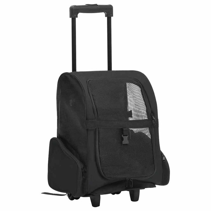 vidaXL Haustiertrolley Faltbar Schwarz Hundetrolley Rucksack Transporttasche, Schwarz