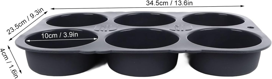 Burger Buns Brötchen Backform Silikon, Silikon Backform mit 6 Hohlräumen, faltbar wiederverwendbar -