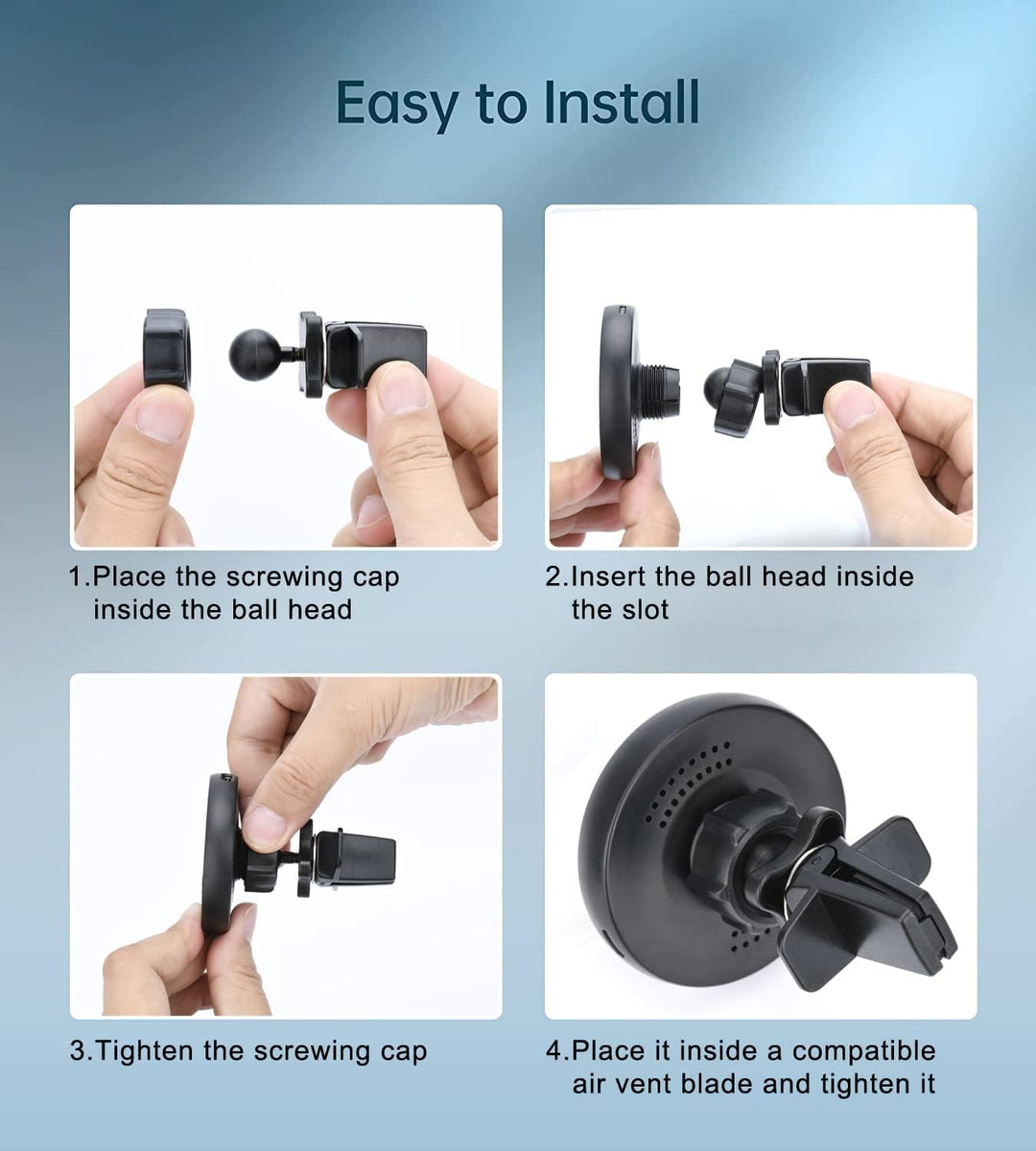 Gloplum Kompatibel 15W Ladegerät Magsafe Autohalterung, Kabelloses Magnet Auto Handyhalter,Wireless