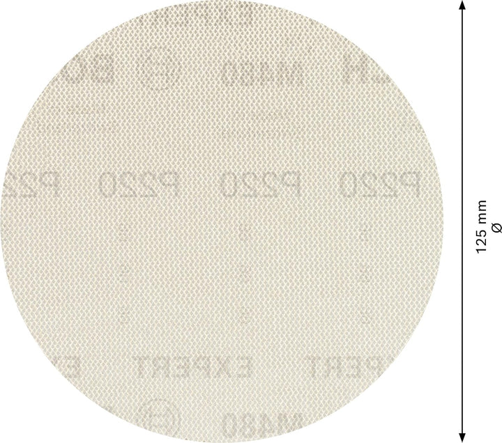 Bosch Professional 50x Expert M480 Schleifnetz (für Hartholz, Farbe auf Holz, Ø 125 mm, Körnung 220,