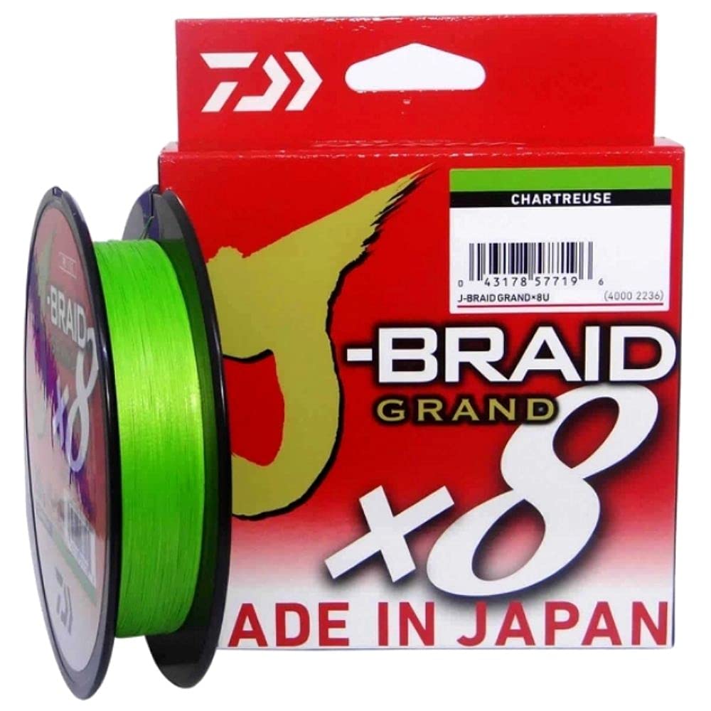 Daiwa J-Braid Grand x8E, 270m, Chartreuse, Geflochtene Angelschnur 270m/0.24mm, 270m/0.24mm